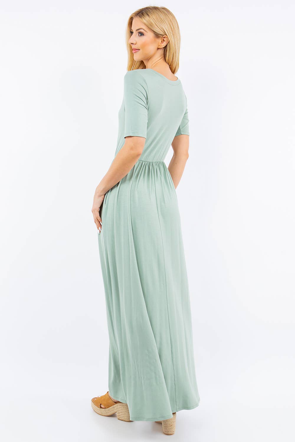 Celeste Clothing - Wholesale Dress - Women's - PLUS SIZE MODEST MAXI DRESS WITH POCKETS -CD23411T-PL53