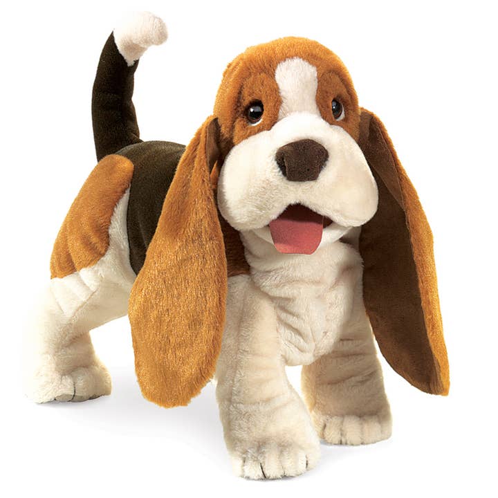 Basset 2919/Basset Hound handdocka för wholesale av FOLKMANIS-PUPPETS