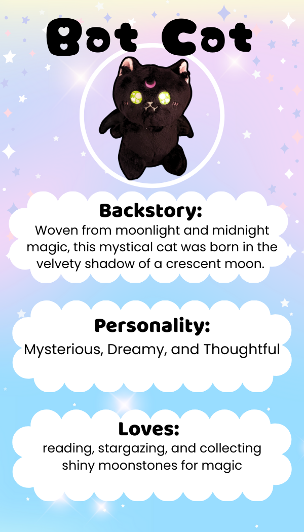 Magical Girl Bella – wholesale Stuffed/plush toy – Kids & baby – Bat Kitty - Plushies with Magnetic Base & Carry Clip3