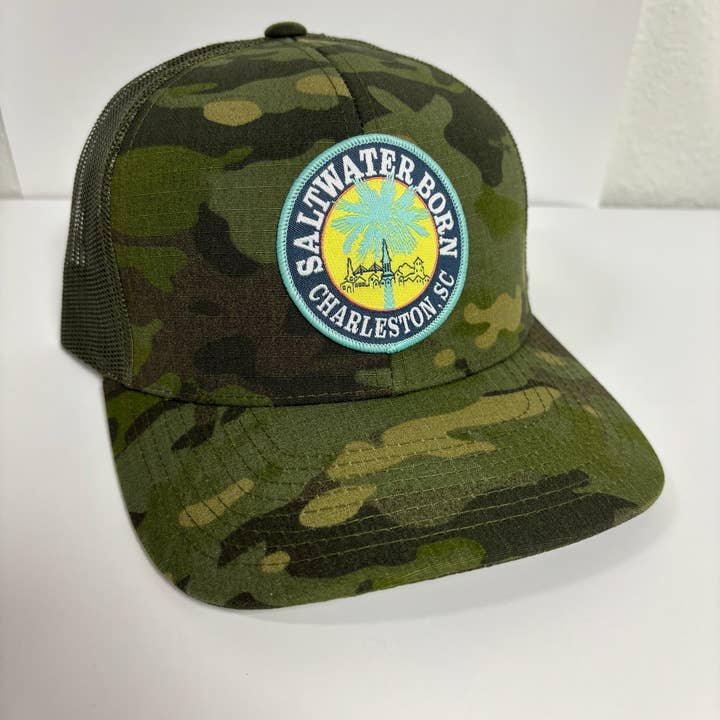Casquette de camionneur en maille structurée Charleston, SC pour la vente par Saltwater Born