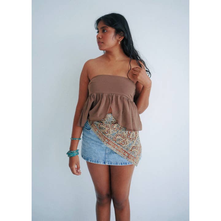 Beaded Beatle - Kalamkari Bomullsbandana (KK1438) för wholesale av White Lotus Fashions