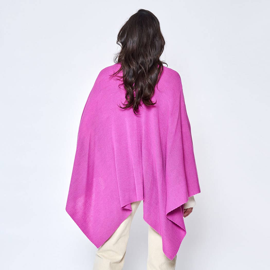 Fashion City - Wholesale Poncho - Women's - Solid Ruana with Shoulder Strap32
