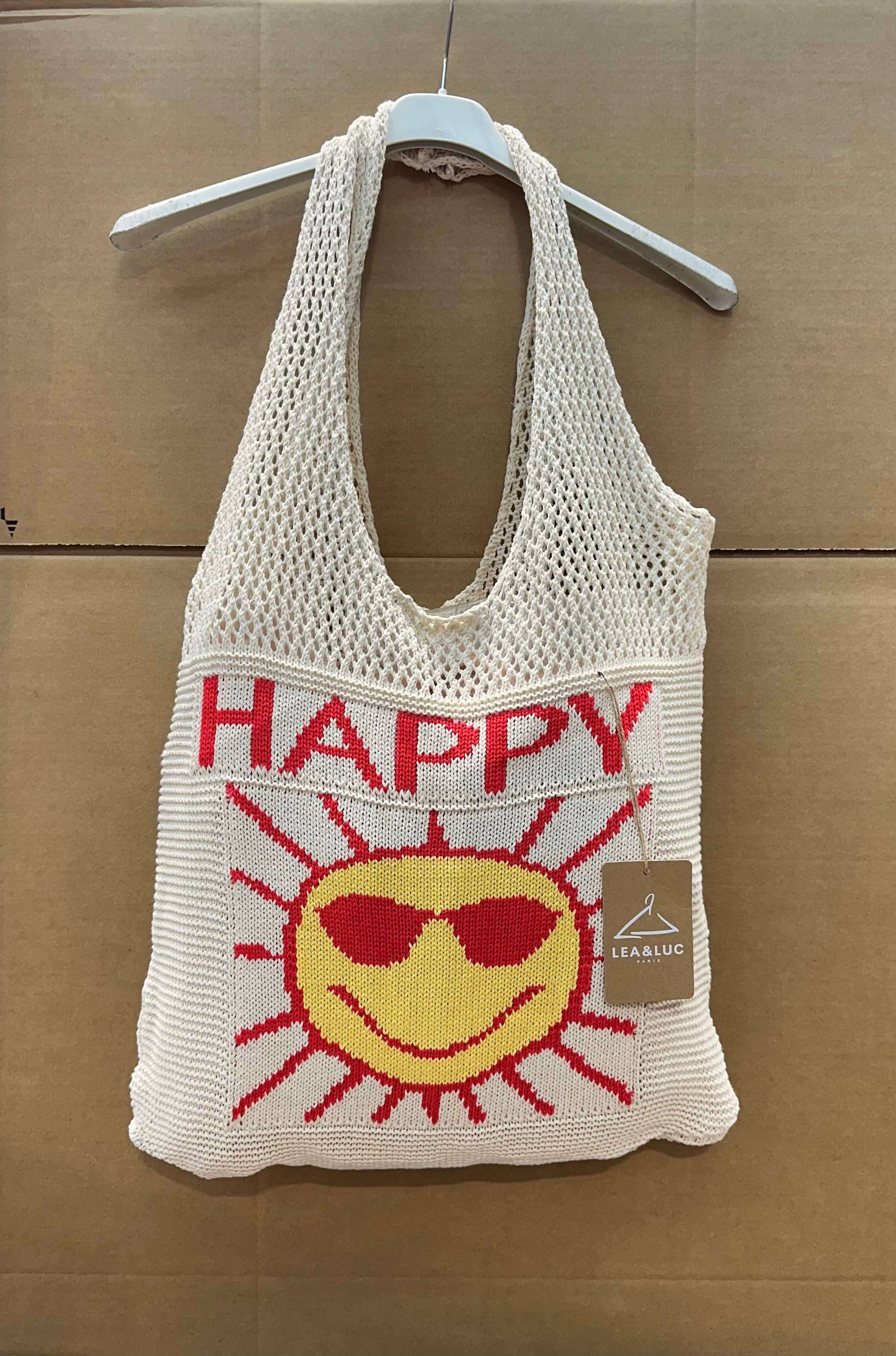 LÉA & LUC - Wholesale Tote Bag - Women's - HAPPY openwork cotton bag5