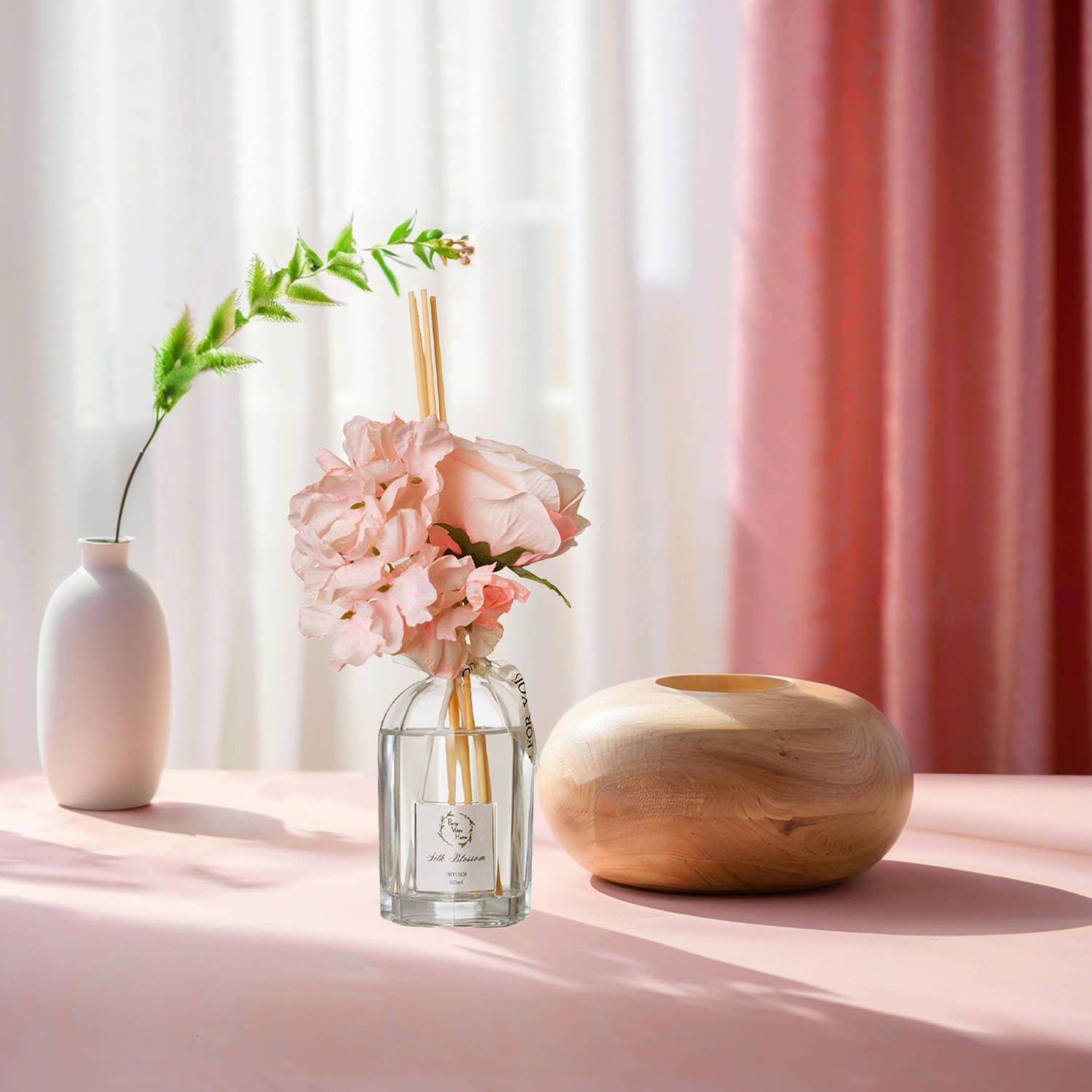 Pretty Valley Home – difusor de fragrâncias por atacado – Conjuntos de Difusores de Varetas com Flores Artificiais 120Ml / 4,05 FL Oz para Decoração14