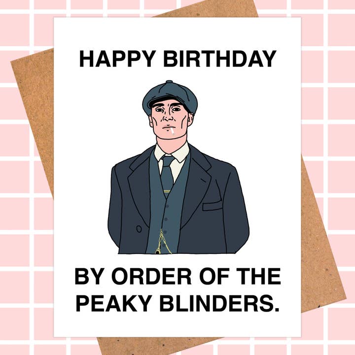 Tom Shelby From Peaky Blinders Birthday Card for wholesale by Pop Hot Cards