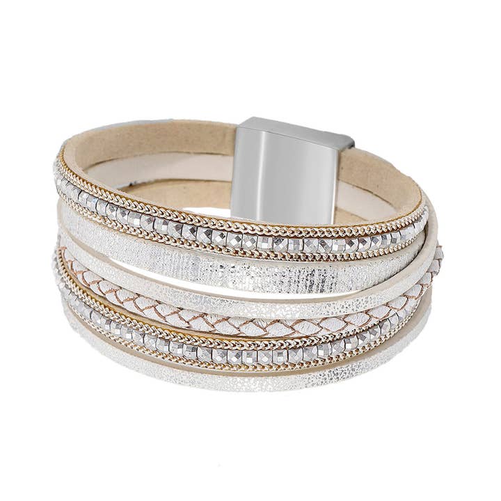 Lovesoft - Wholesale Woven/Braided Bracelet - Boho Multi Layer Leather Wrap Bracelet with Magnetic Clasp10