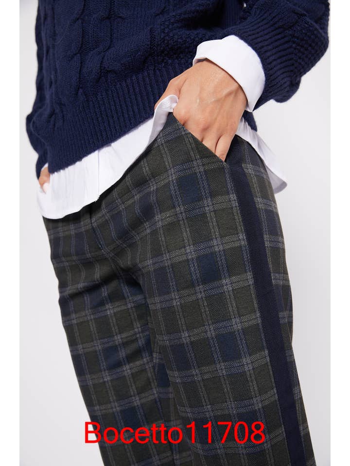 Bocetto - Wholesale Pants - Women's - Trousers 6929 Plaid1