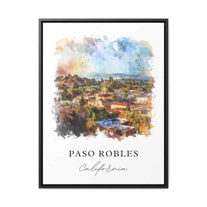 Premium Travel Art - Wholesale Art Print - Paso Robles Wall Art, Paso Robles CA Print, Paso Robles Watercolor, Paso Robles CA Gift,4