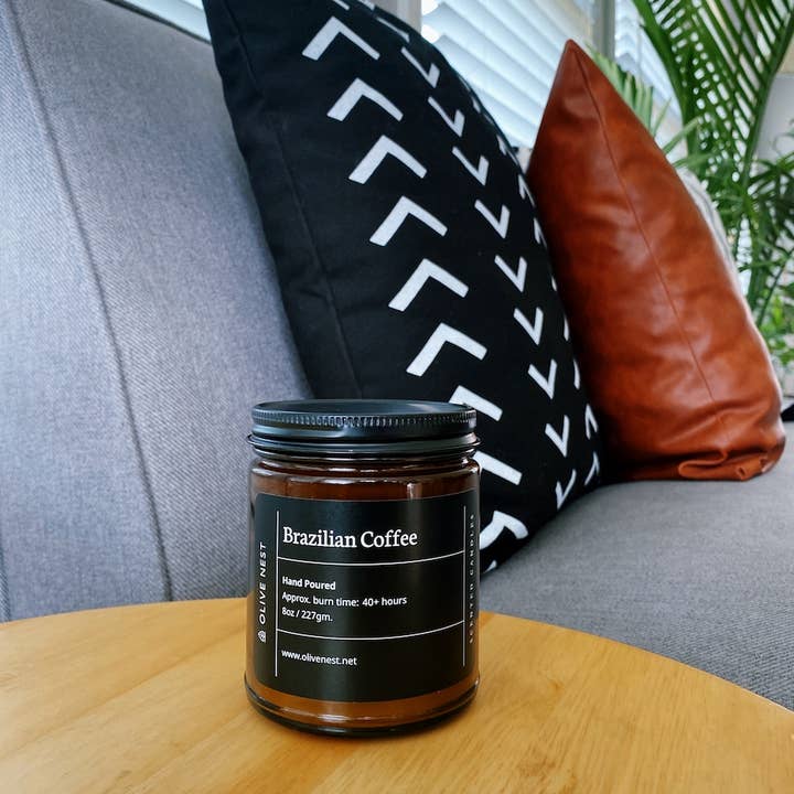 OLIVE NEST - Wholesale Jar/Filled Candle - Brazilian Coffee Soy Blend Wood Wick Candle2