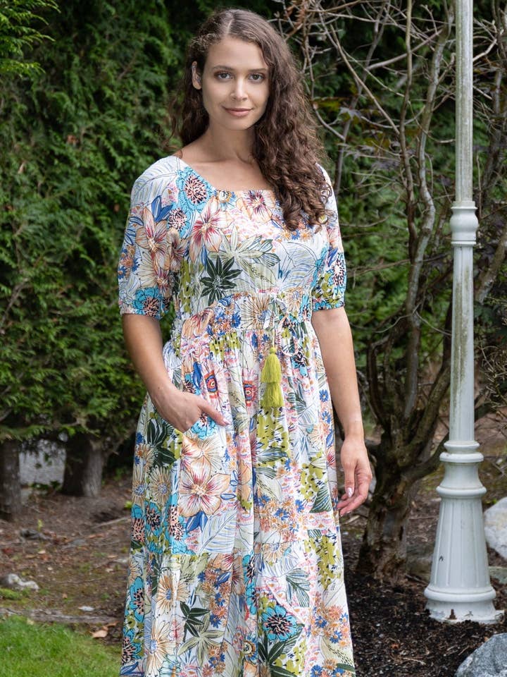 Ivory Breeze Midi Dress for wholesale by Papa Fashions