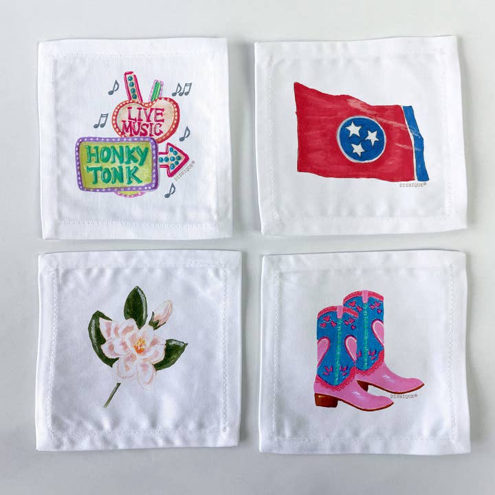 Nashville Themed Cocktail napkins Set of 4 for wholesale by Dishique
