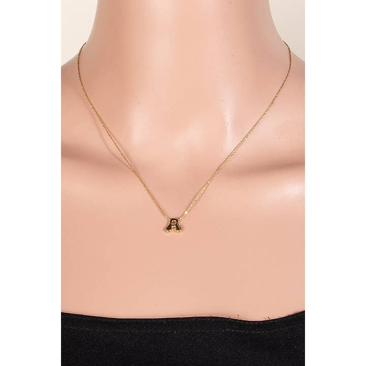 The Looks by Fame Accessories - Wholesale Pendant/Charm Necklace - Gold Dipped Bubble Letter Pendant Necklace