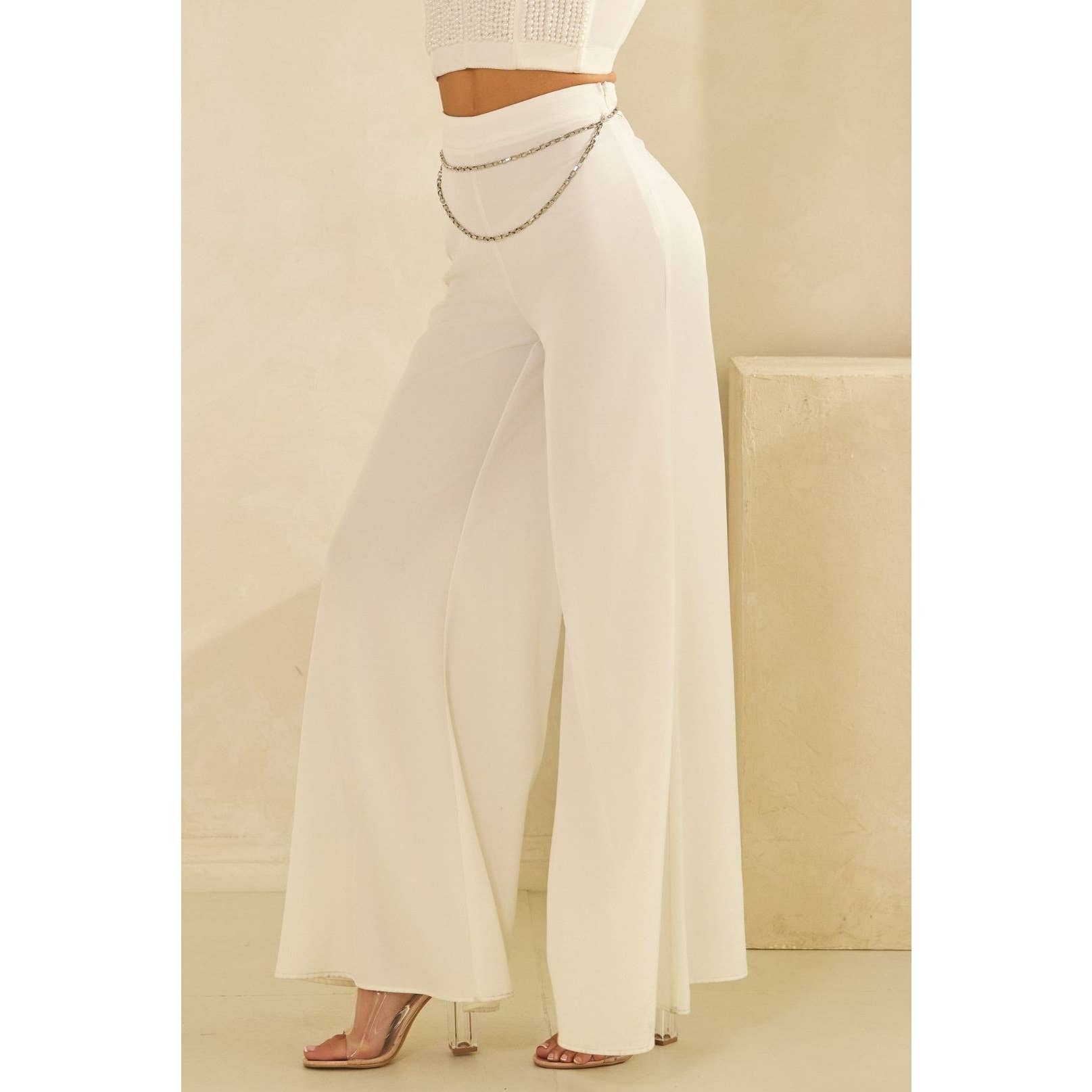 The Sang - Wholesale Pants - Women's - CHAIN DETAIL WIDE LEG PANTS4