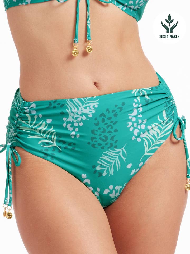 Elevated Animal Porcelain Green Ruched Full Classic Pant for wholesale by Sunseeker