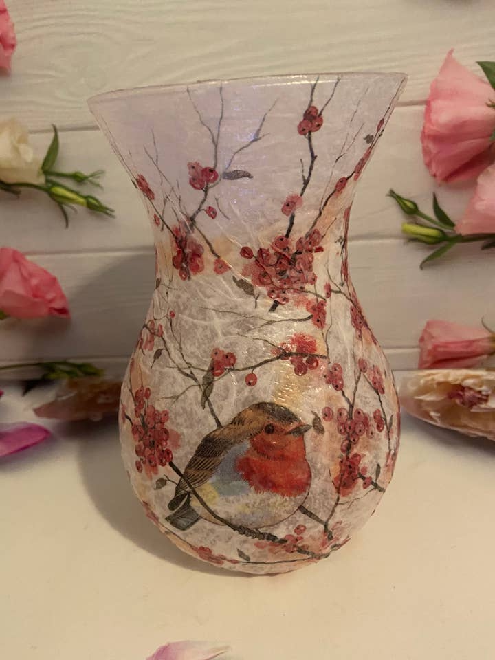 Robin vase light for wholesale by Cooksons Crafts