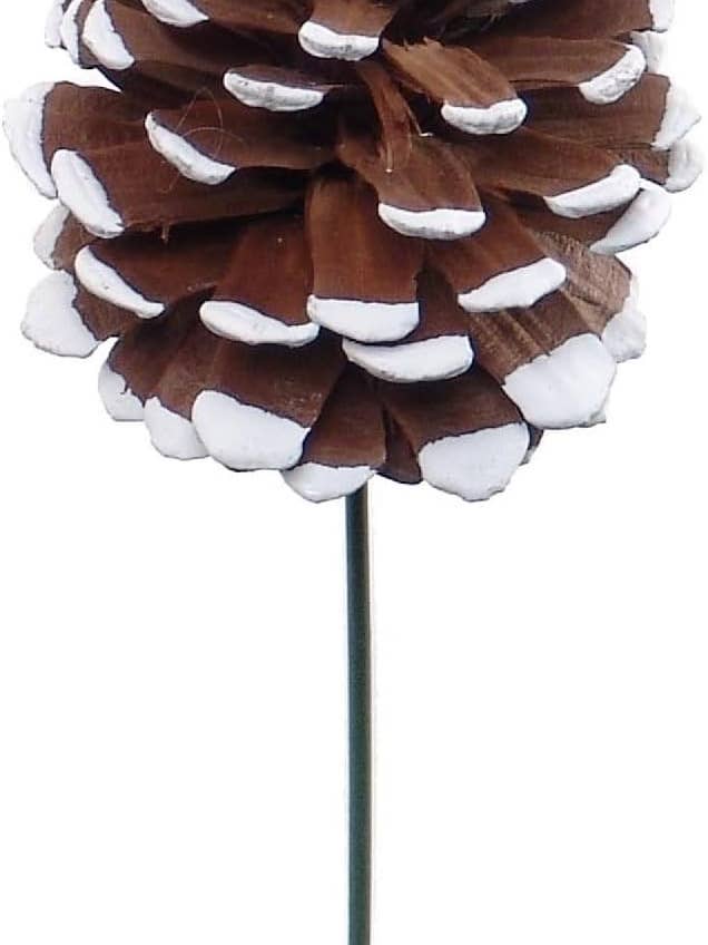 2.5-Inch White Tipped Christmas Cone Picks - Set of 12 Piece for wholesale by Larksilk