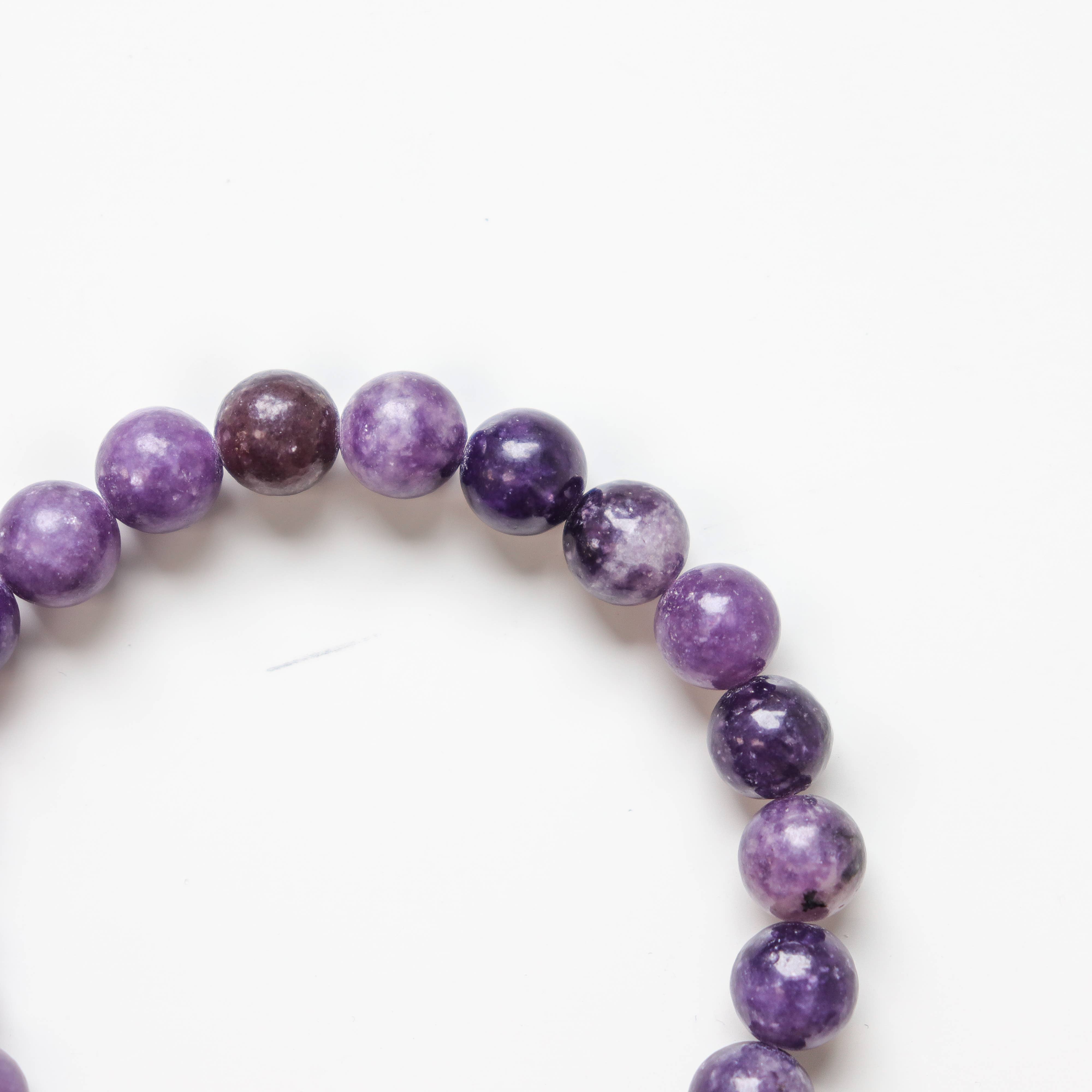 Natures Artifacts Inc - Wholesale Beaded Bracelet - Lepidolite Round Beaded Bracelet 4