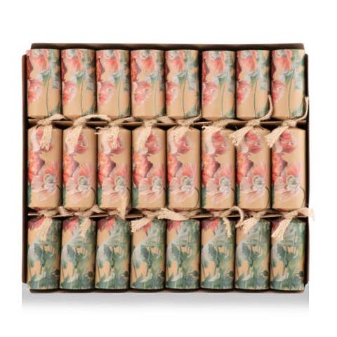 Eco-Friendly, Red Flower, Box of 8 | Bonbon Crackers for wholesale by Crackers for Bonbons