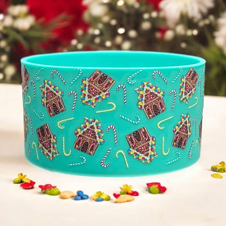 Gingerbread House 3D Silicone Tumbler Boot for wholesale by Olive Lane Accessories