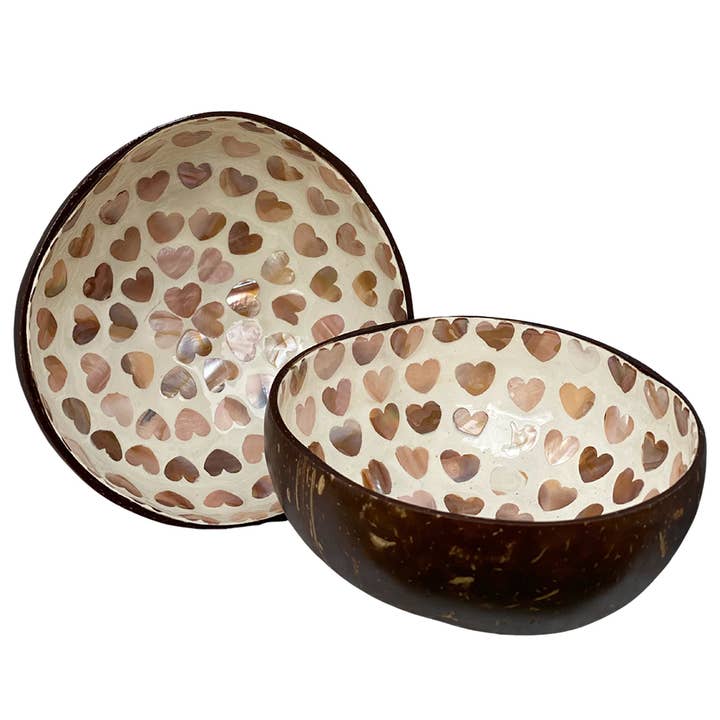 VIE - Wholesale Decorative Plate/Dish/Bowl - Hand-Painted Coconut Bowls, Lacquered, Set of 210
