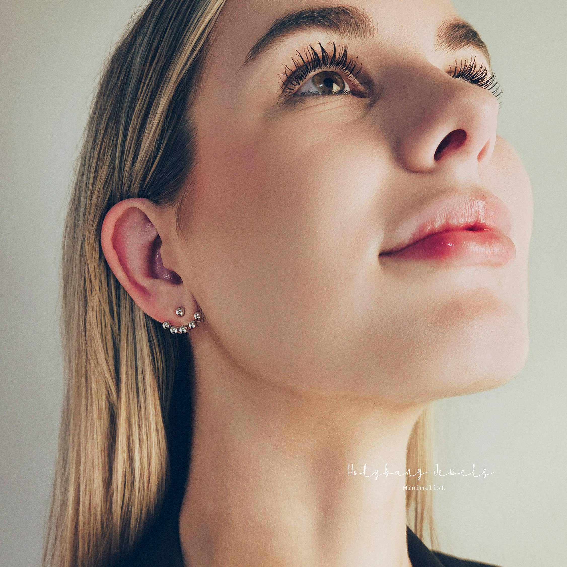 HolyBang Jewels - Wholesale Stud/Post Earrings - UNIQUE BALL EAR JACKET - E-ST1169 2