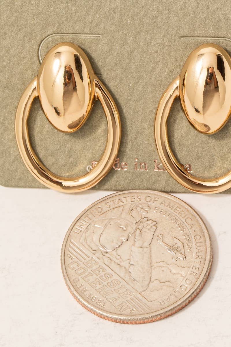 Fame Accessories - Vente Boucles d'oreilles pendantes - Boucles d'oreilles Dainty Metallic Door Knocker2