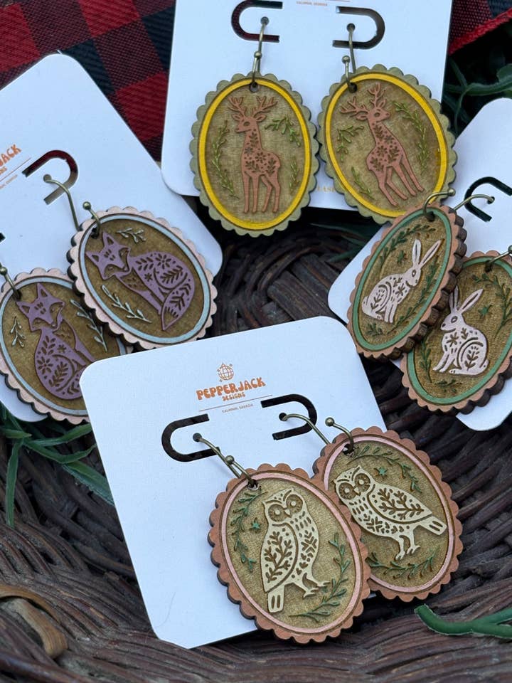 Woodland Creatures Earrings for wholesale by PepperJack Designs