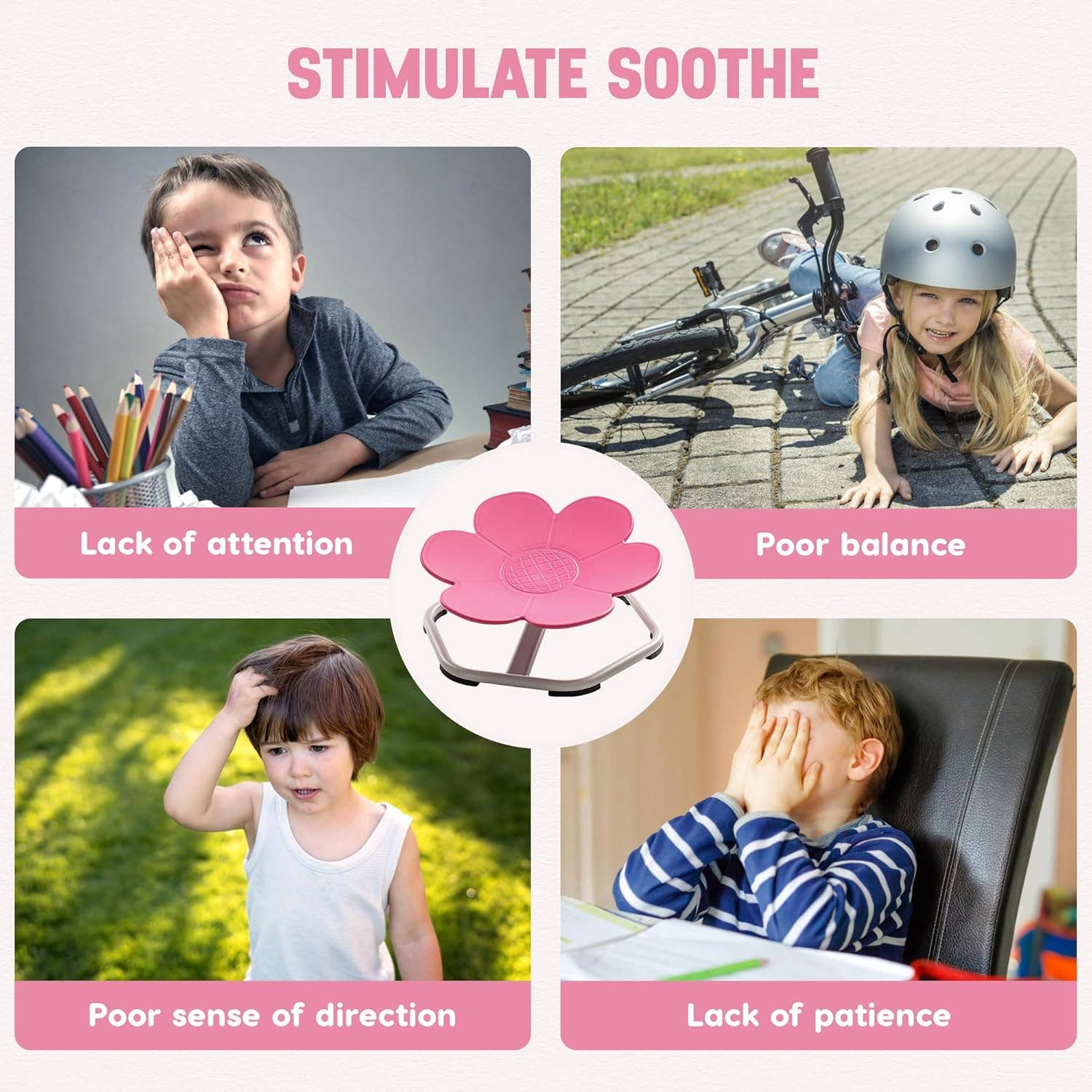 Robud & Mewoofun Official Store – wholesale Stol - Barn – ROBUD Barn Sensorisk Snurrstol Träning Kroppskoordination13