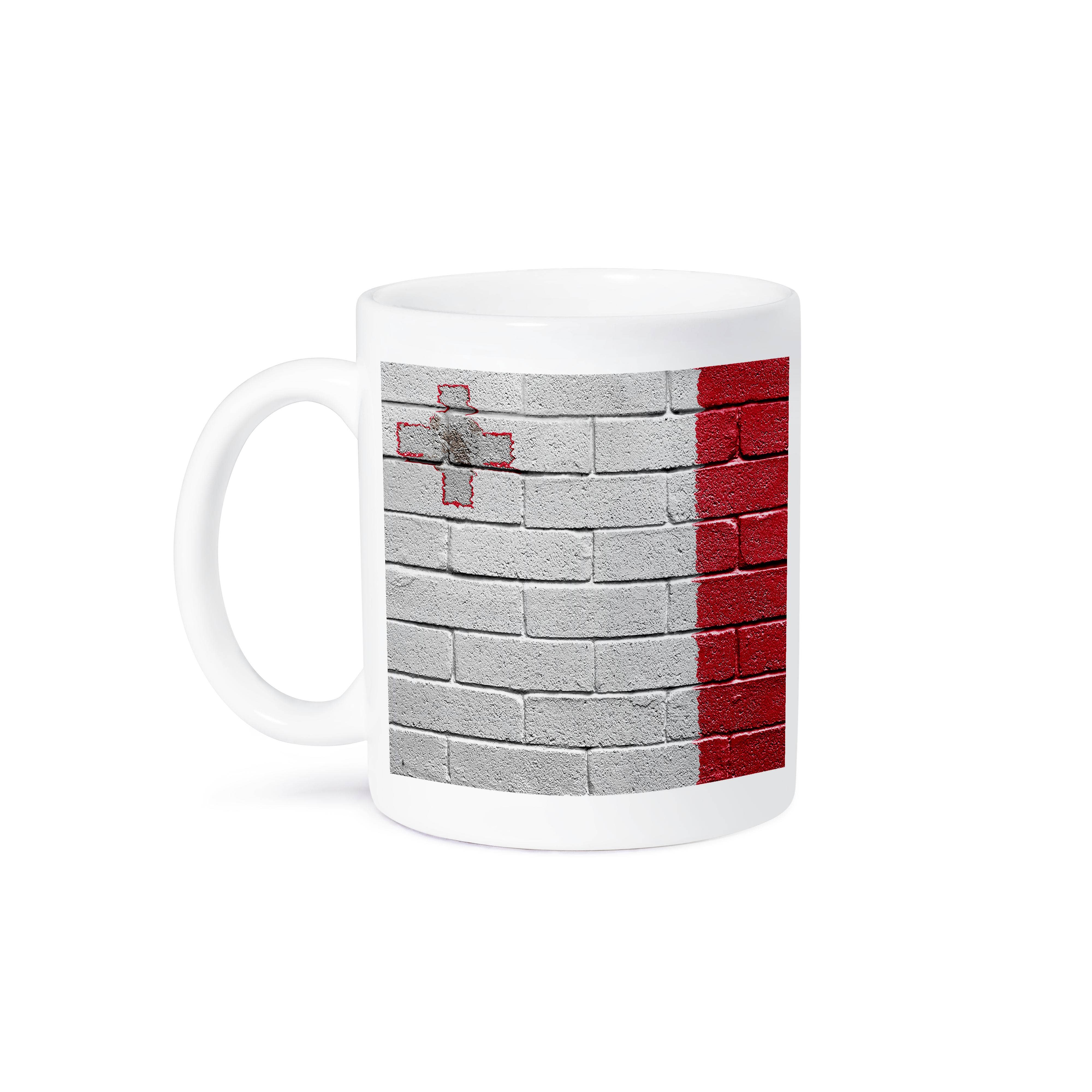 3dRose - Wholesale Coffee Mug - 3dRose, National flag of Malta painted onto a brick wall Maltese, Mug8
