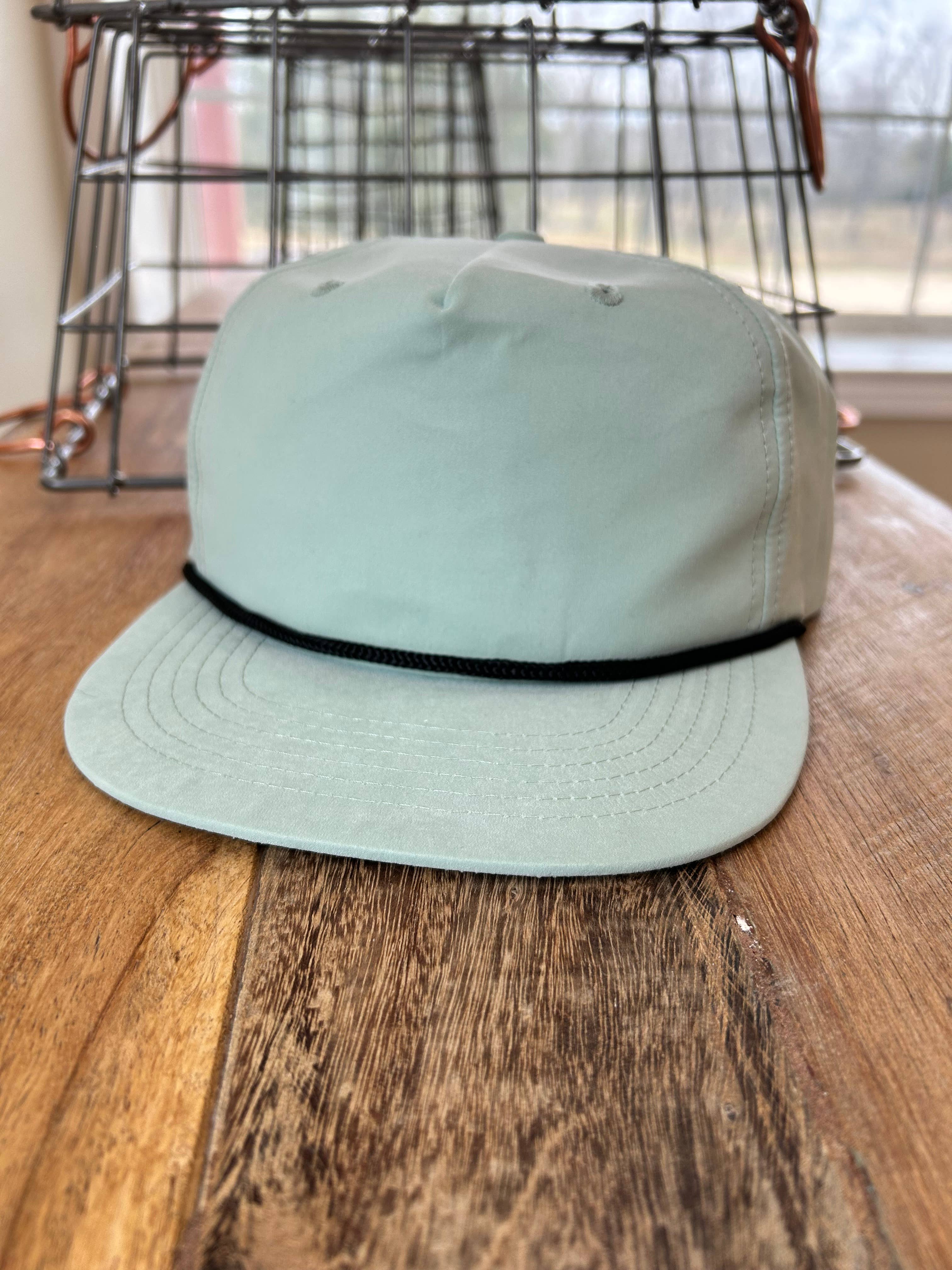 Vibes Hat Company - Wholesale Flat Brim Cap - Unisex - Vibes Retro Rope Hat- Sage | Hat Bar | Blank Caps4