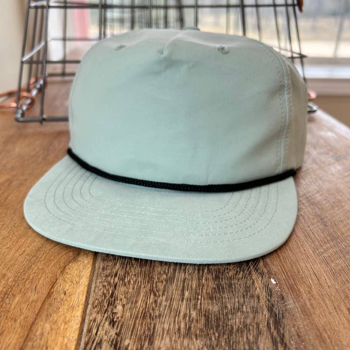 Vibes Hat Company - Wholesale Flat Brim Cap - Unisex - Vibes Retro Rope Hat- Sage | Hat Bar | Blank Caps4