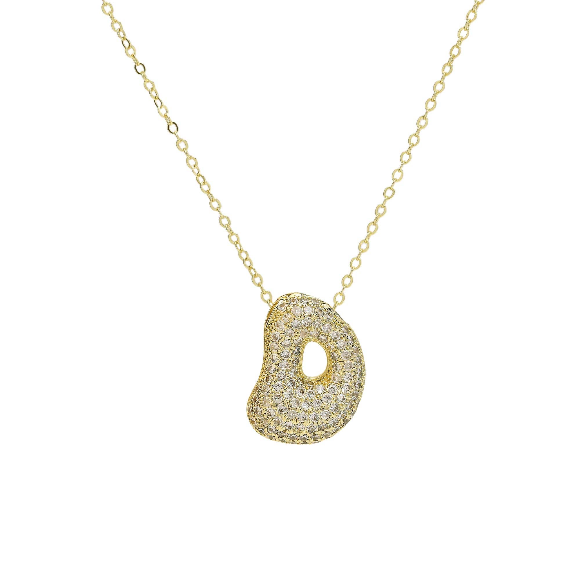 Savvy Bling - Venta al por mayor Collares con colgantes/abalorios - Collar Initial Cz Waterdrop en oro de 18 quilates3
