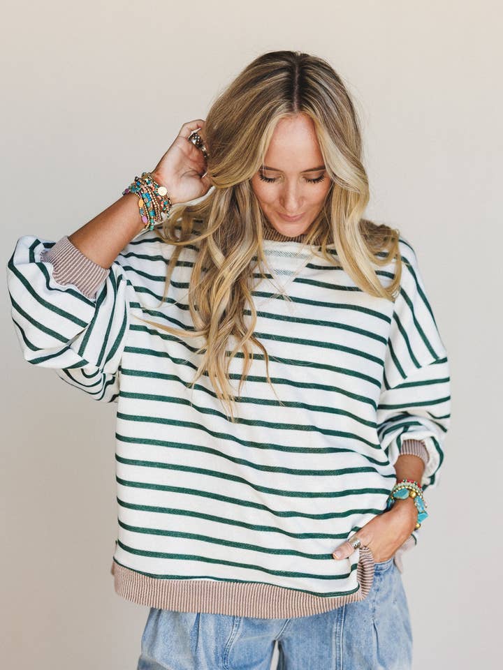 Coastal Dreaming Top - Green Acorn for wholesale by Three Bird Nest