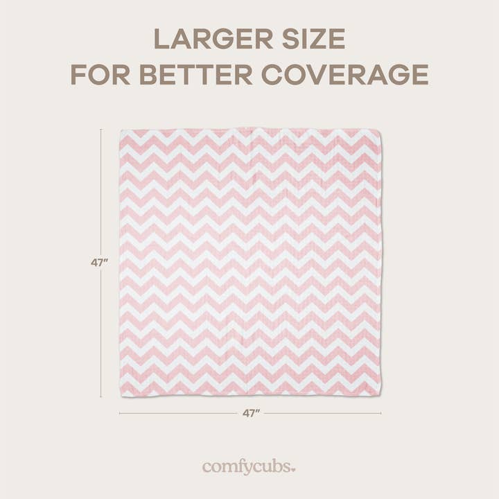 Comfy Cubs - Vente Lange – bébé - Couvertures d'emmaillotage en mousseline, lot de 4, 47" x 47" par Comfy Cubs3