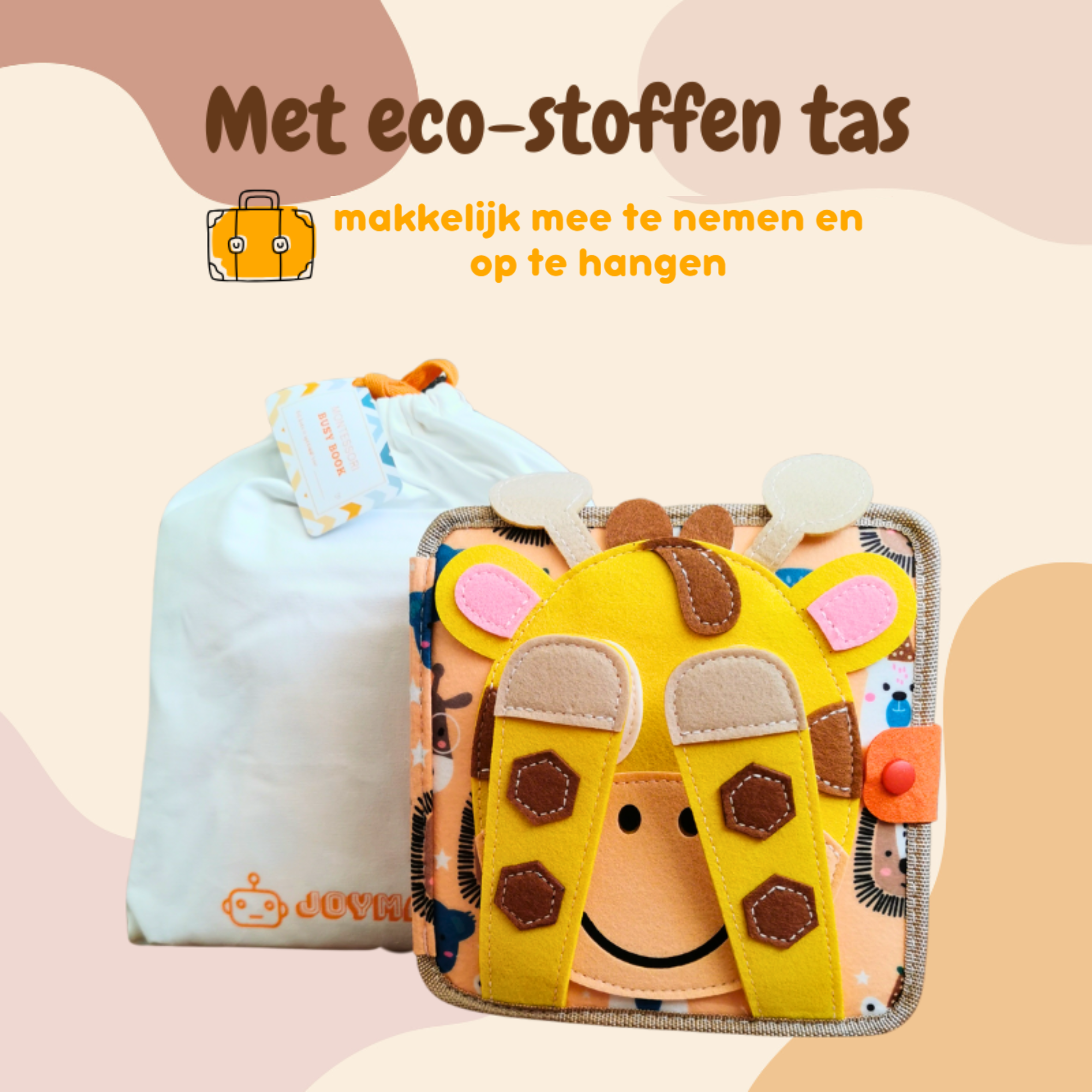 Joymaxx - Wholesale Kleurboek - Kinderen en baby - Montessori Drukbord Boek Giraffe voor Peuters5