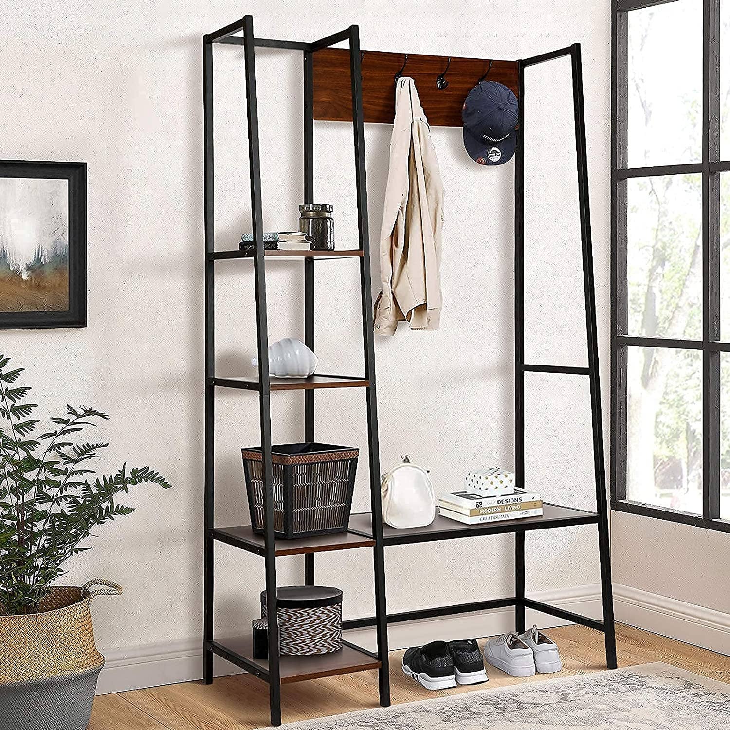 Above Edge - Wholesale Coat Rack - Coat Rack Shoe Bench, Entryway Hall Tree with 4 Tier Shelves7
