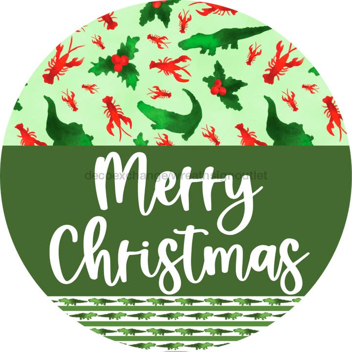 DecoExchange - Wholesale - Wreath Sign, Cajun Christmas Sign, Merry Christmas, Welcome Gift, DECOE-2634, Sign For Wreath, Round Sign, DecoExchange1