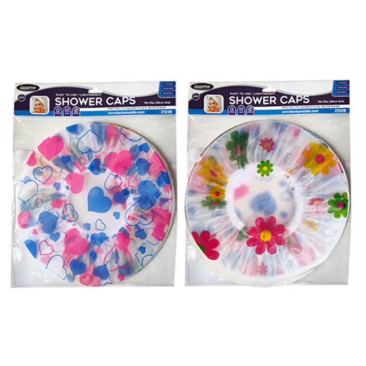 Shower Caps 2 pc 11.5" - Style 2 for wholesale by Deluxe Import Trading