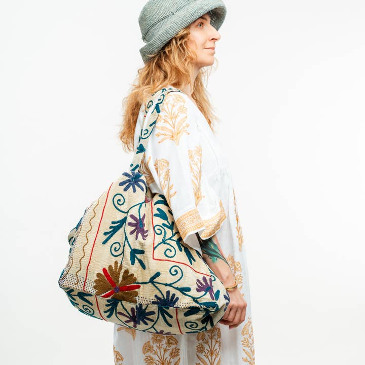 Vintage Suzani Embroidered Beach Bag for wholesale by Nest Factory