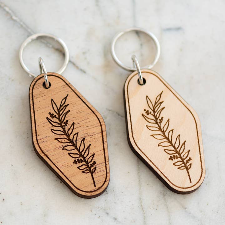 Fern Wood Keychain for wholesale by Reece Design Works