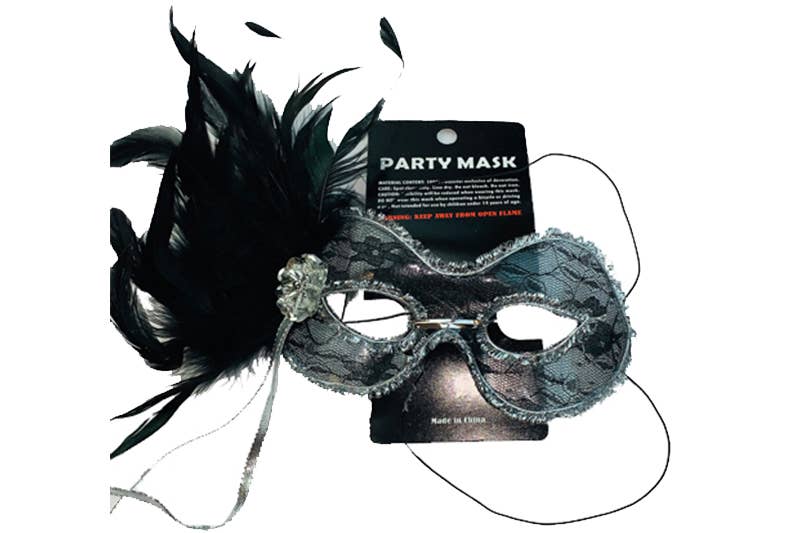 KBW Global Corp. – Engroshandel Kostume - Voksen – Sort fjer blonde festmaske0