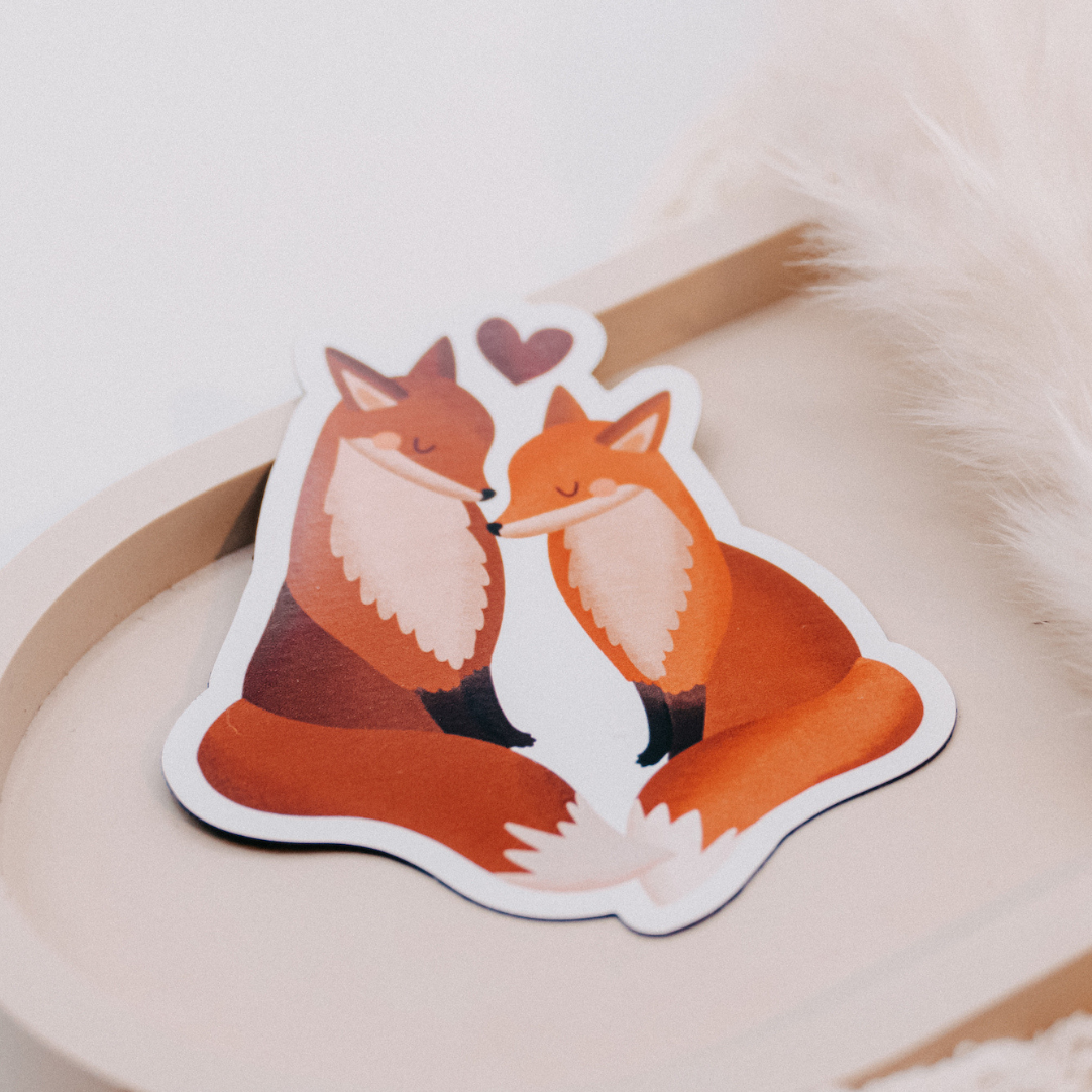 Tilda&Theo - Vente Aimants - Magnet Fox Couple Wedding - Cadeau magnétique pour réfrigérateur1