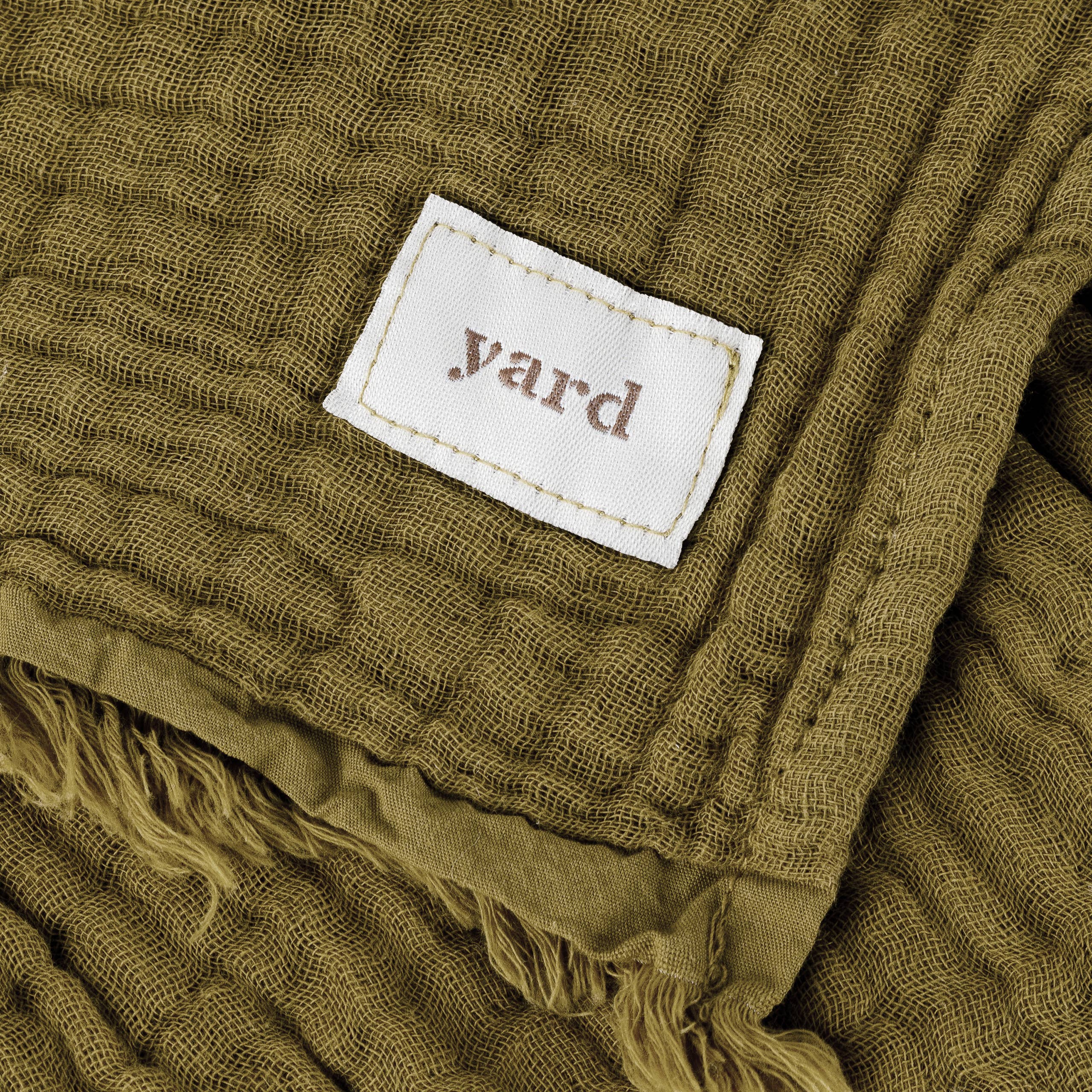 Lark Muslin Cotton Throw Khaki for wholesale on Faire3