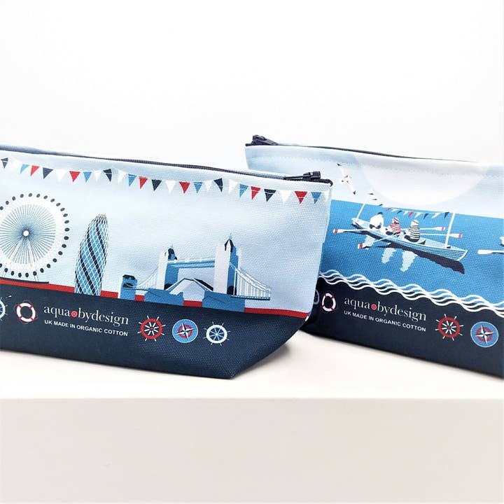 Aqua by Design - Wholesale Makeup/Cosmetic Bag - Cosmetic Bag, London Skyline & Rowing design1