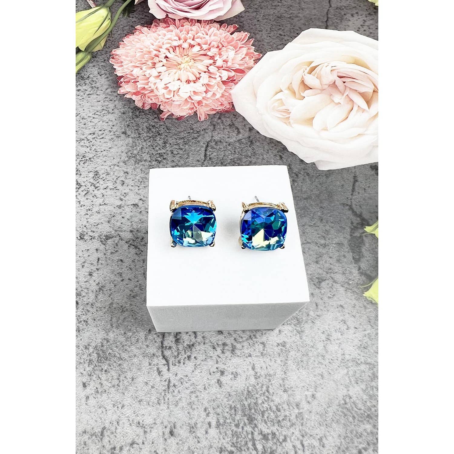 JHP Collection - Wholesale Stud/Post Earrings - VARIETY COLORS OF SEMI PRECIOUSGLASS POST EARRINGS2