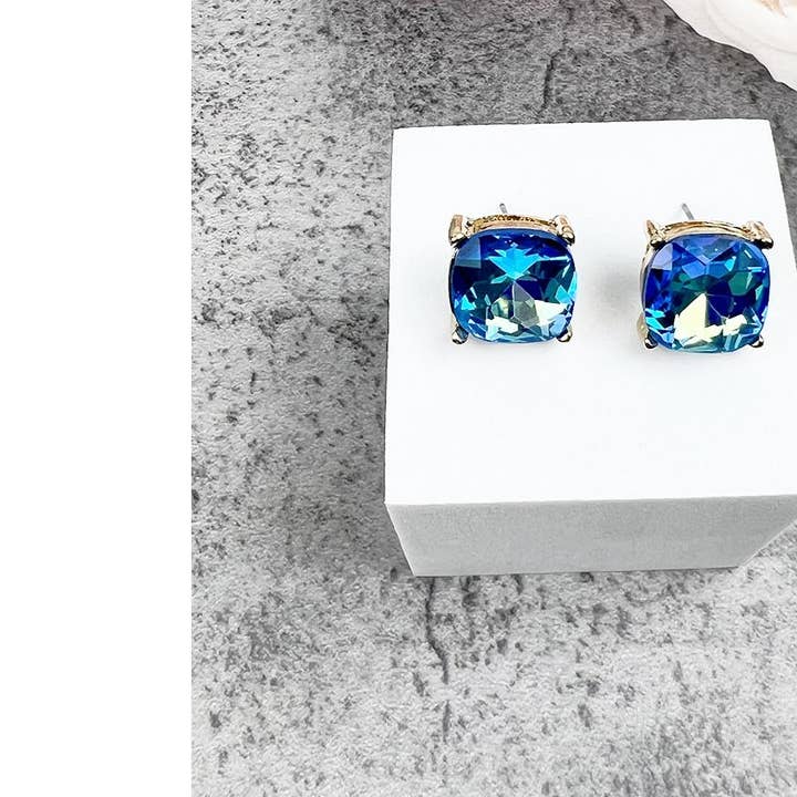 JHP Collection - Wholesale Stud/Post Earrings - VARIETY COLORS OF SEMI PRECIOUSGLASS POST EARRINGS2