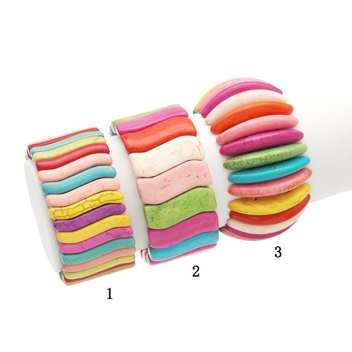 Colorful Turquoise Stretch Bracelet, Sku#U1466 for wholesale by BestBeads&Beyond