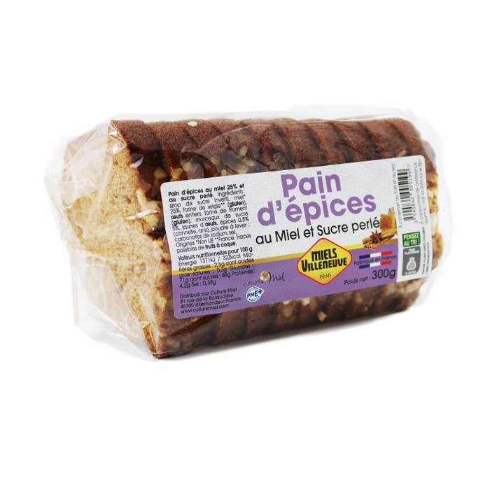 Gingerbread 25% Honey and Pearl Sugar 300g for wholesale by MIELS VILLENEUVE