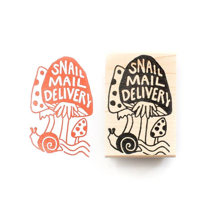 Snail Mail Delivery Rubber Stamp for wholesale by Peppercorn Paper