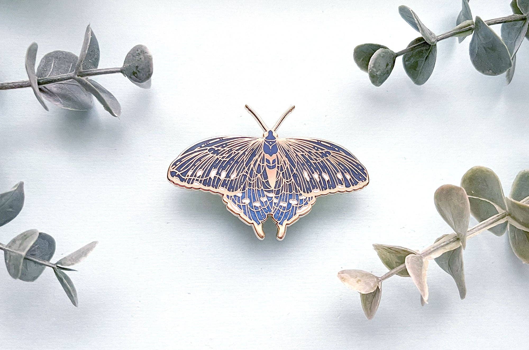 Alum and Ink - Wholesale Lapel Pin/Button - Pipevine Swallowtail Butterfly (Battus philenor) Enamel Pin8